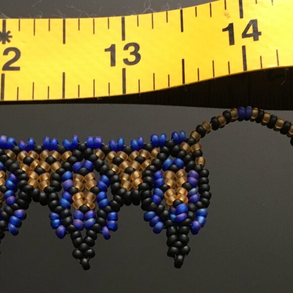 Handcrafted Tribal Beaded Spike Necklace - Picture 7 of 8